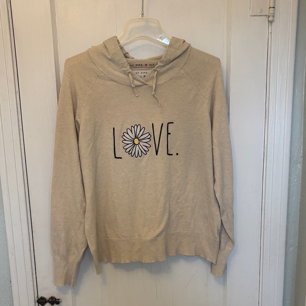 Rae Dunn Beige Love Graphic Sweater